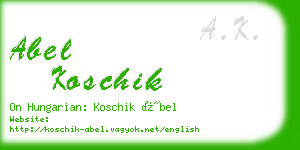 abel koschik business card